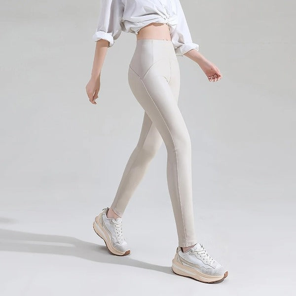 FIERCEFLEX™ - LEGGINGS IN ECOPELLE CON INTERNO FELPATO