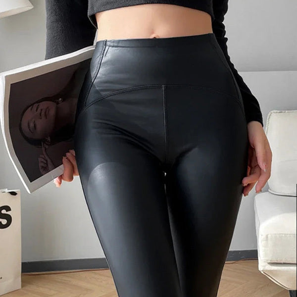 FIERCEFLEX™ - LEGGINGS IN ECOPELLE CON INTERNO FELPATO