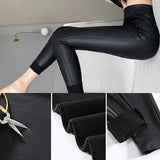 FIERCEFLEX™ - LEGGINGS IN ECOPELLE CON INTERNO FELPATO