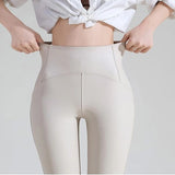 FIERCEFLEX™ - LEGGINGS IN ECOPELLE CON INTERNO FELPATO