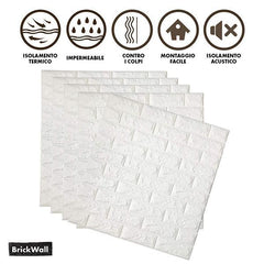 BRICKWALL® – 3D CARTA DA PARETI AUTOADESIVA (77 cm x 70 cm)